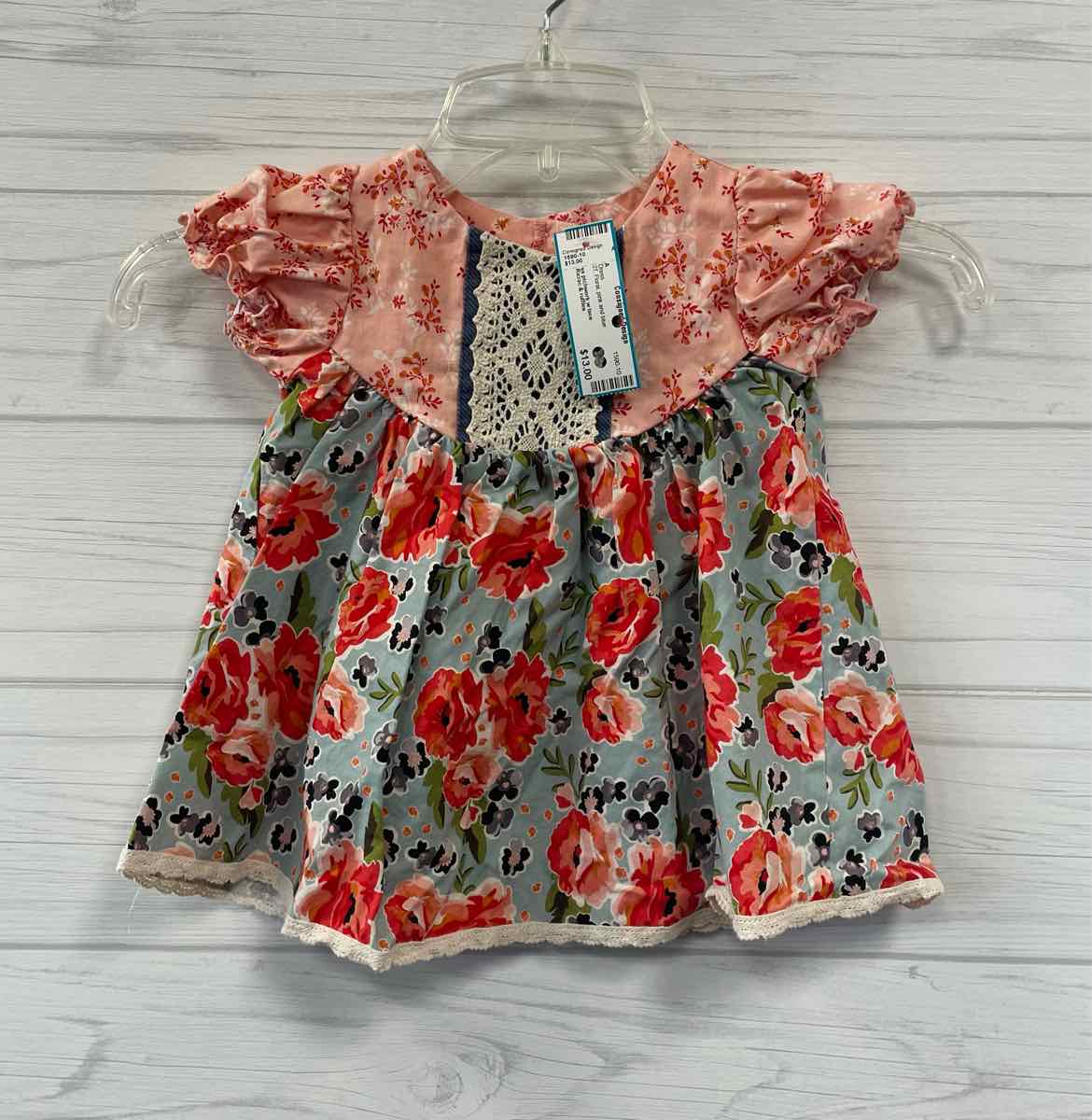2T Ricrac & ruffles Dress