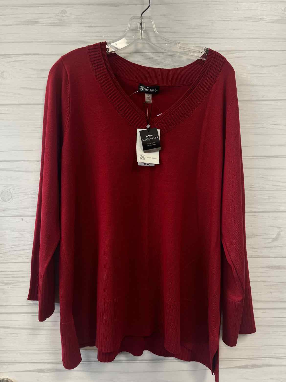 Size 1X Cable and Gauge Sweater